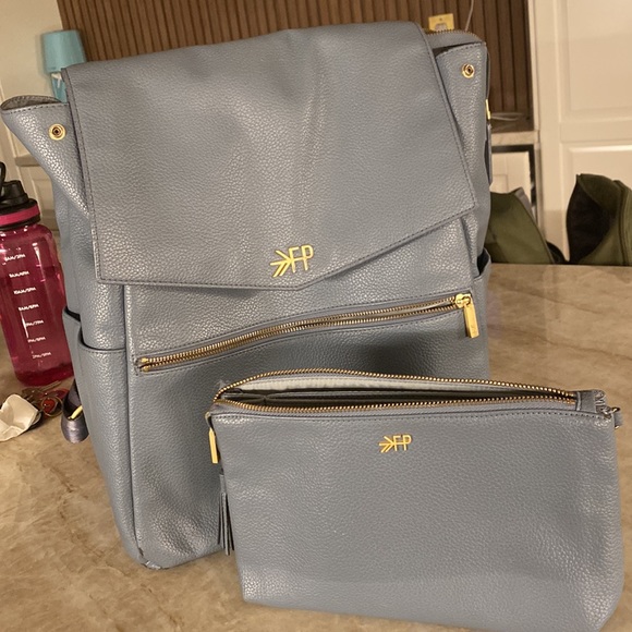 Freshly picked dusty blue diaper bag